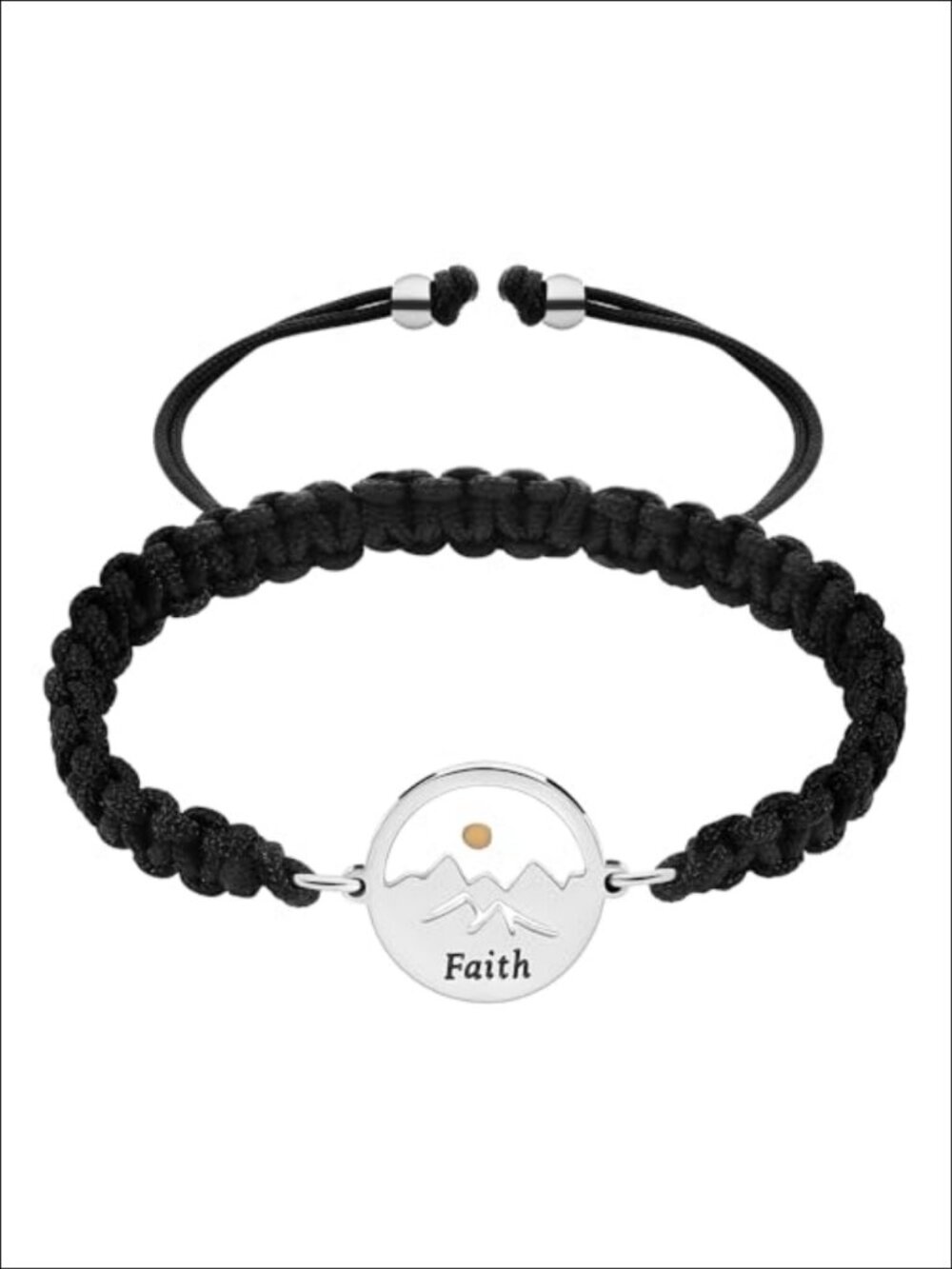 Stainless Steel Mustard Seed Braided Rope Bracelet Adjustable Inspirational